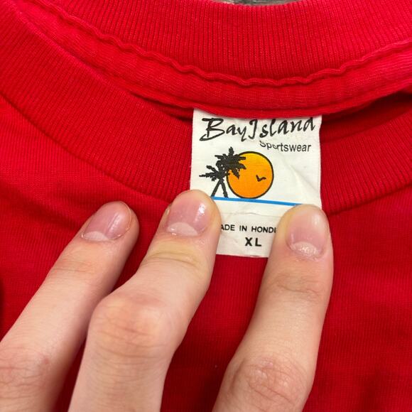 2000s Foo Fighters‎ Bay Island Red Mens XL Lightning Bolt Alt Rock Band T-Shirt - Picture 4 of 9